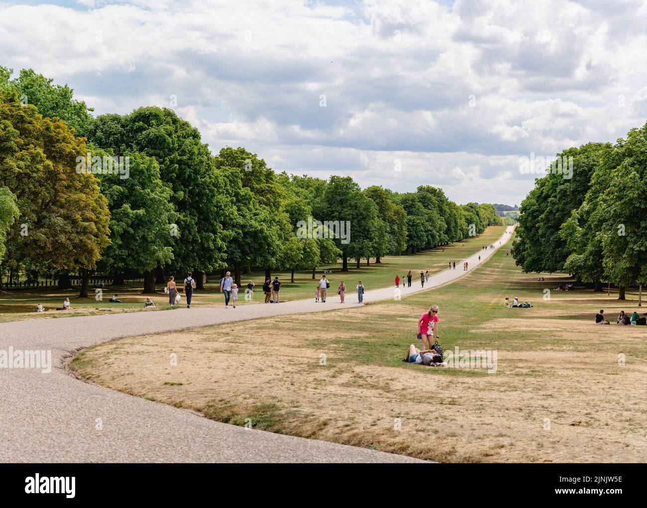 Windsor, United Kingdom - August 2022: The Long Walk at Windsor Castle during the summer Stock Photo