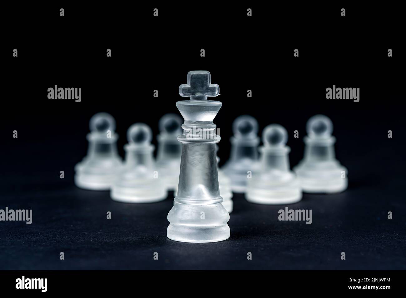 Glass chess, on the black background. Stock images. Close-up view Stock  Photo - Alamy