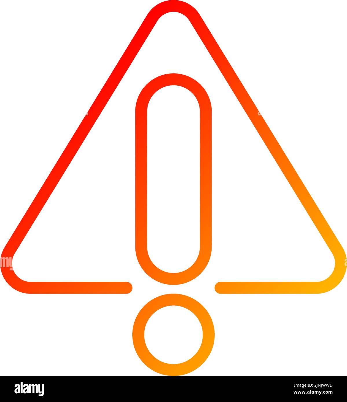 Warning sign pixel perfect gradient linear vector icon Stock Vector