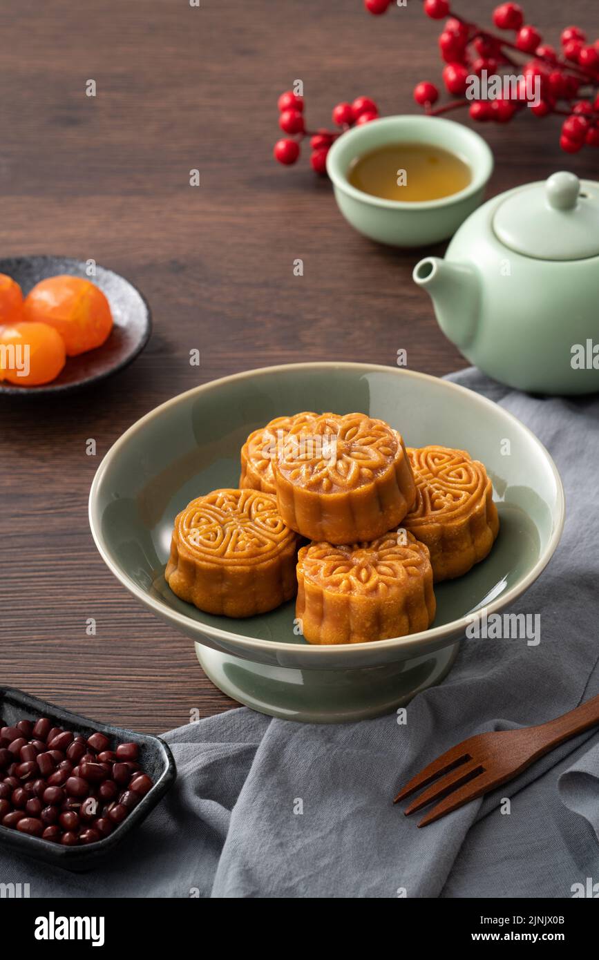Delicious Cantonese moon cake for Mid-Autumn Festival food mooncake on ...