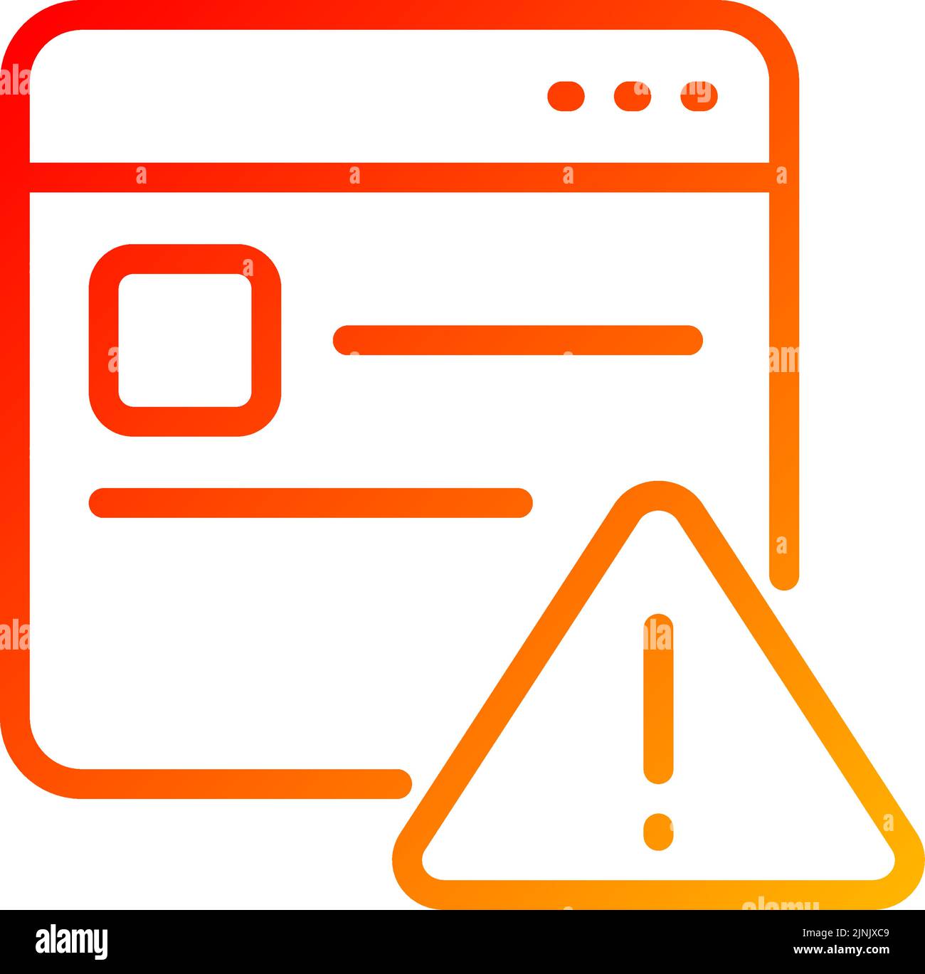 Website error pixel perfect gradient linear vector icon Stock Vector