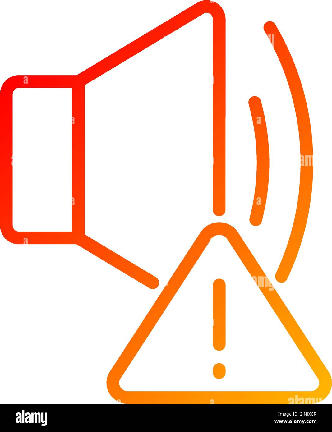 Sound error pixel perfect gradient linear vector icon Stock Vector