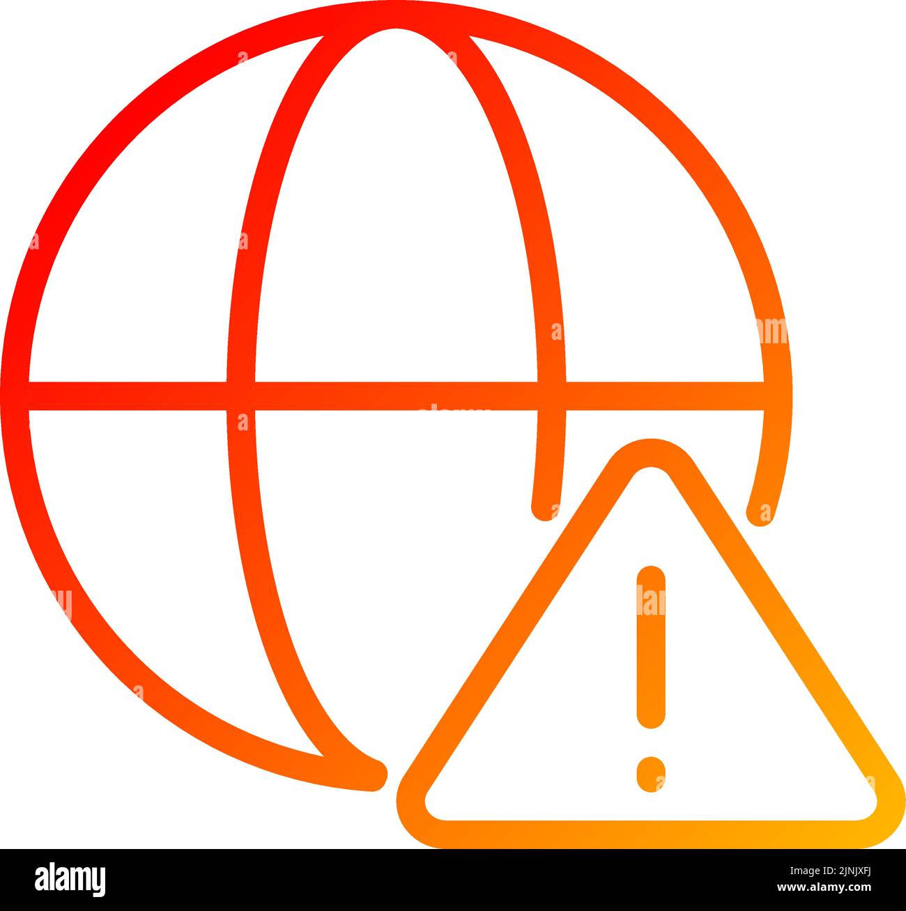 Global error pixel perfect gradient linear vector icon Stock Vector