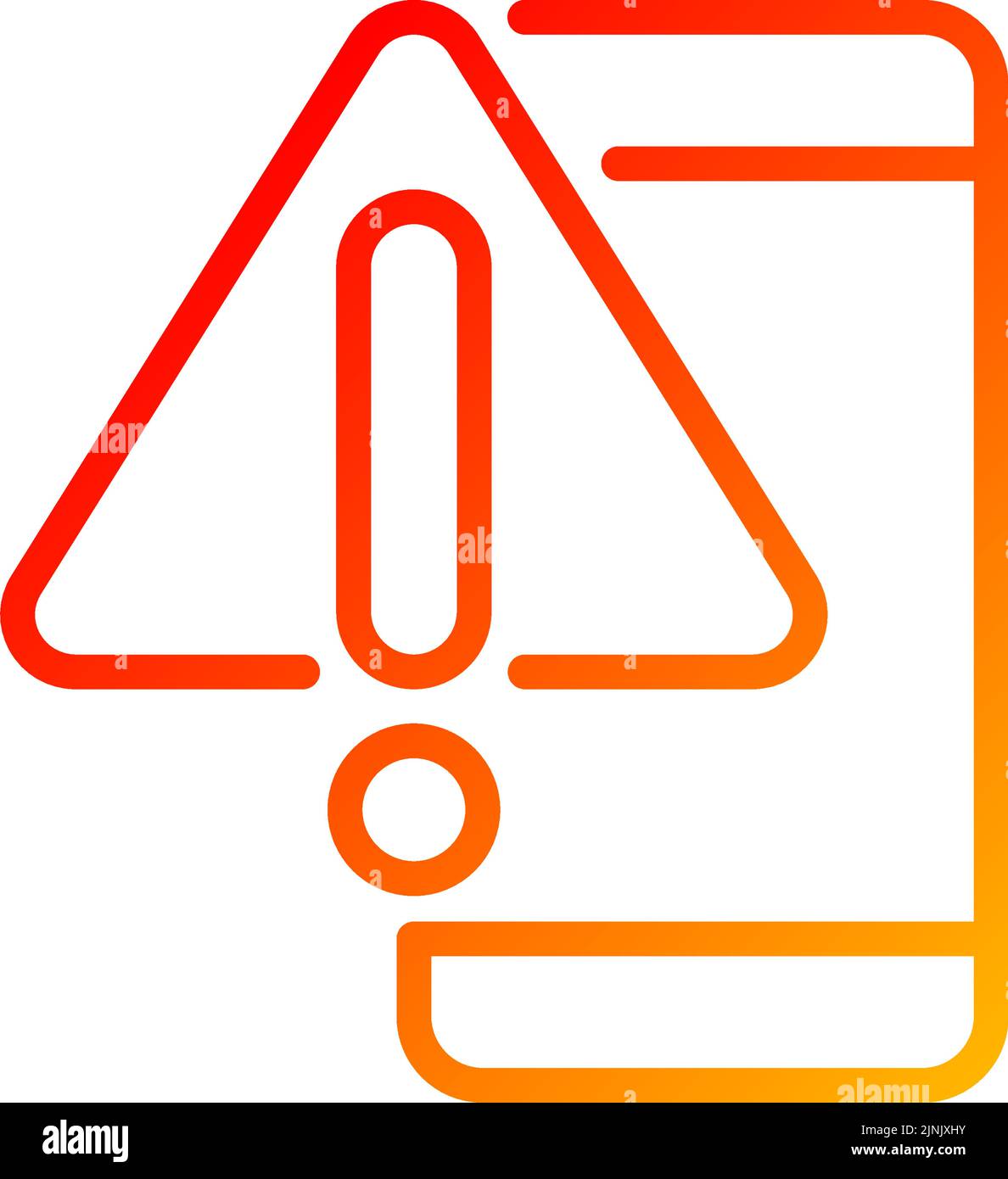 Phone warning pixel perfect gradient linear vector icon Stock Vector