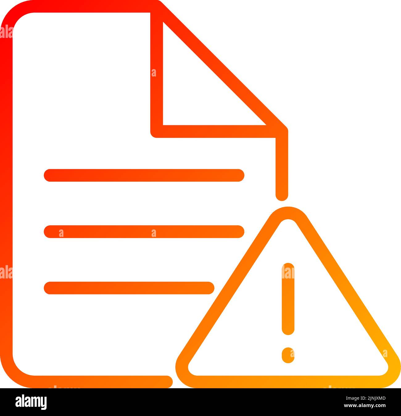 File error pixel perfect gradient linear vector icon Stock Vector
