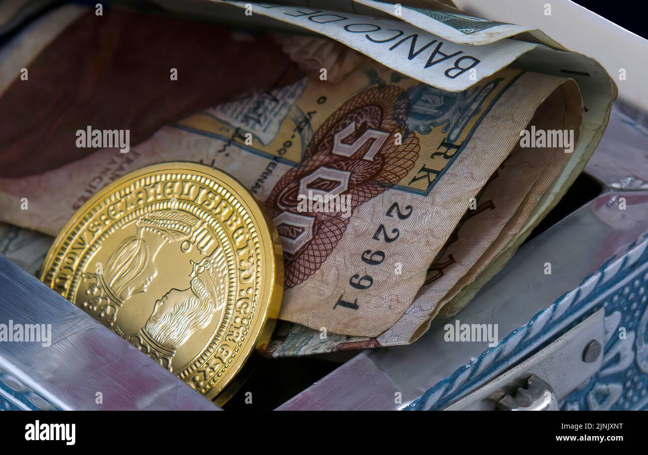 Savings, investment, gold, coin collecting Stock Photo Alamy