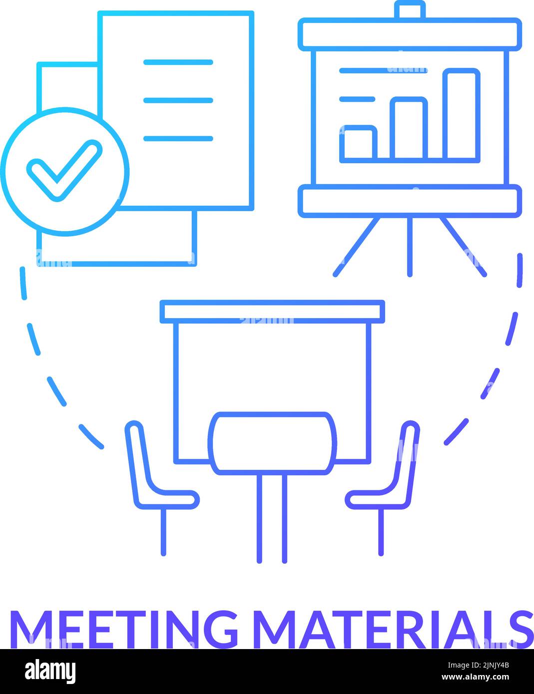 Meeting materials blue gradient concept icon Stock Vector