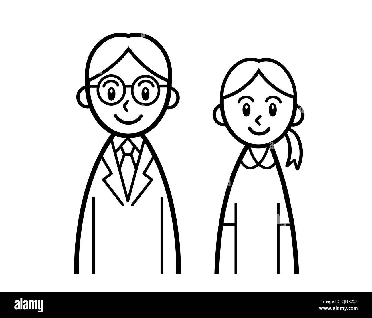 Line drawing of doctor and nurse Stock Photo Alamy