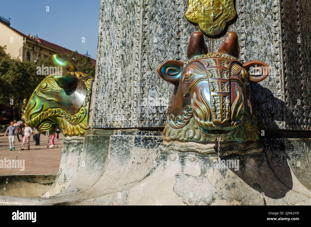 Pecs, Hungary October 06, 2018 Cityscape on main city Square of Pecs