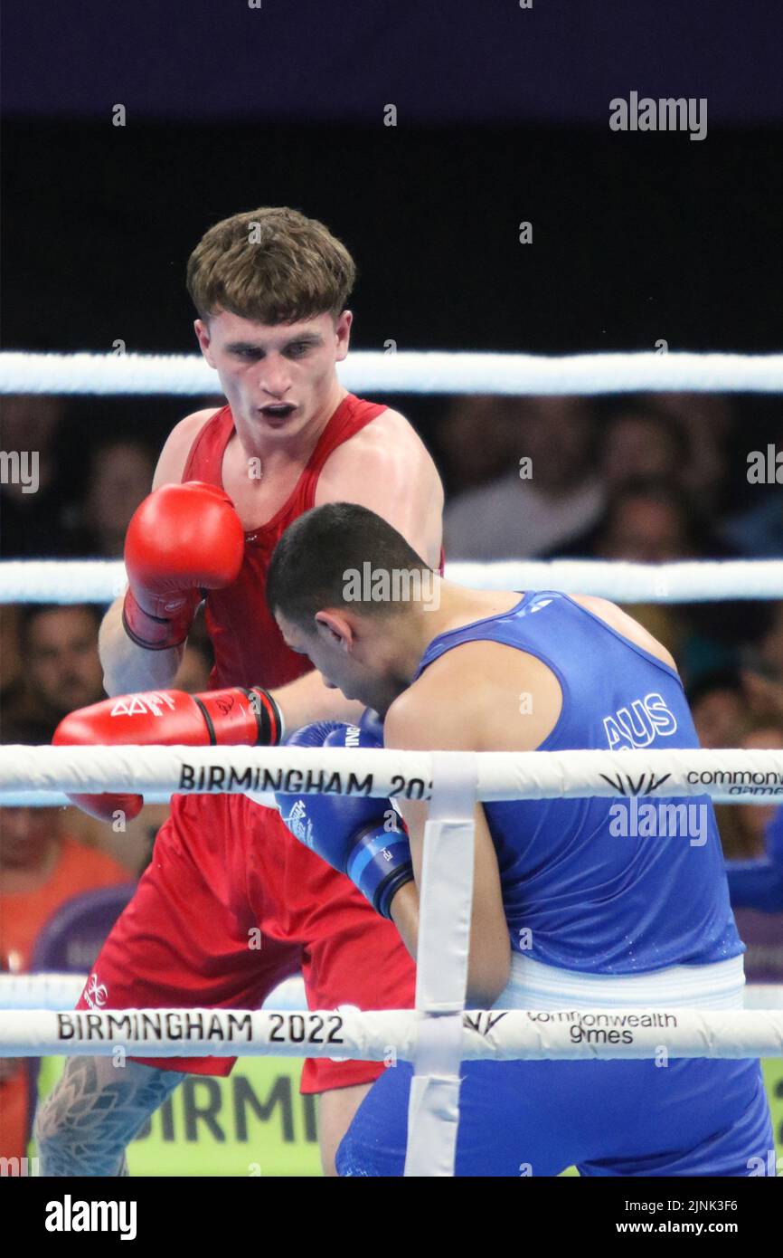Sam HICKEY of Scotland (Red) v Callum PETERS of Australia (Blue) in the Men’s Over 71kg75kg