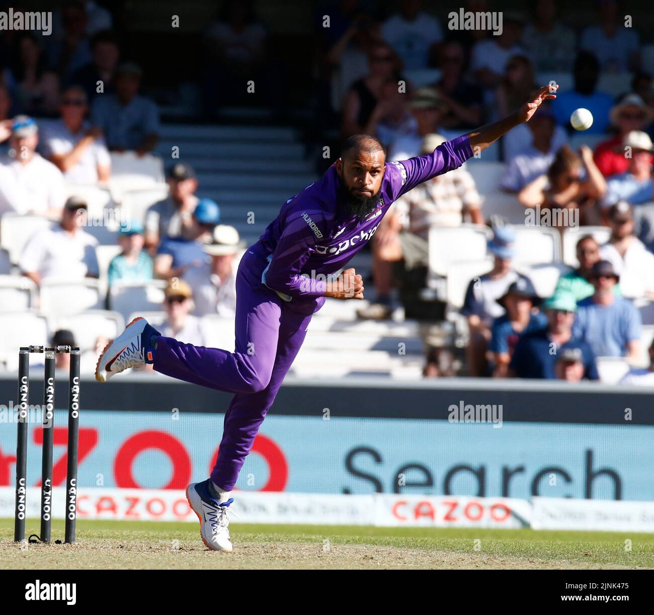 LONDON ENGLAND - AUGUST  11 :Adil Rashid of Northern Supercharges Men   during The Hundred Men match between Oval Invincible's against Northern Superc Stock Photo