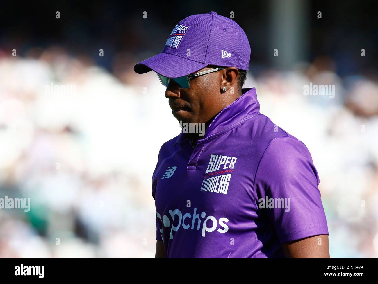 LONDON ENGLAND - AUGUST  11 : Dwayne Bravo of Northern Supercharges Men during The Hundred Men match between Oval Invincible's against Northern Superc Stock Photo