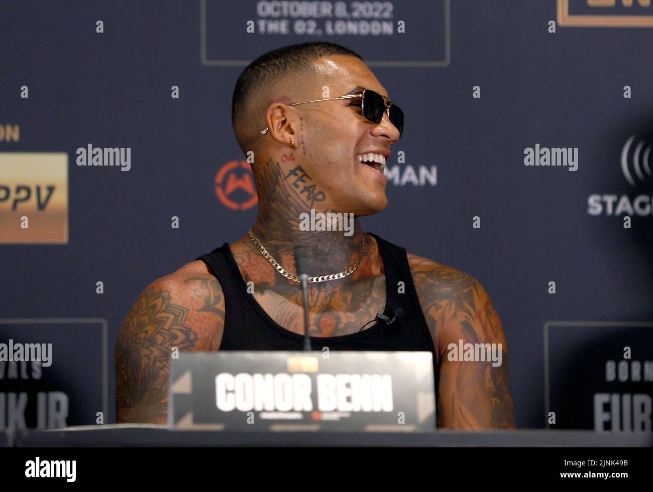 Conor Benn during the press conference at Glaziers Hall in London. Picture date: Friday August 12, 2022. Stock Photo