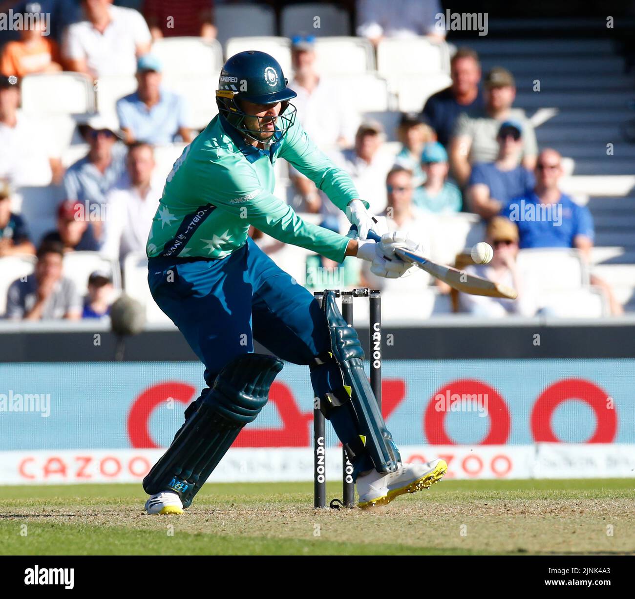 LONDON ENGLAND - AUGUST  11 :Danny Briggs of Oval Invincibles  during The Hundred Men match between Oval Invincible's against Northern Supercharges at Stock Photo