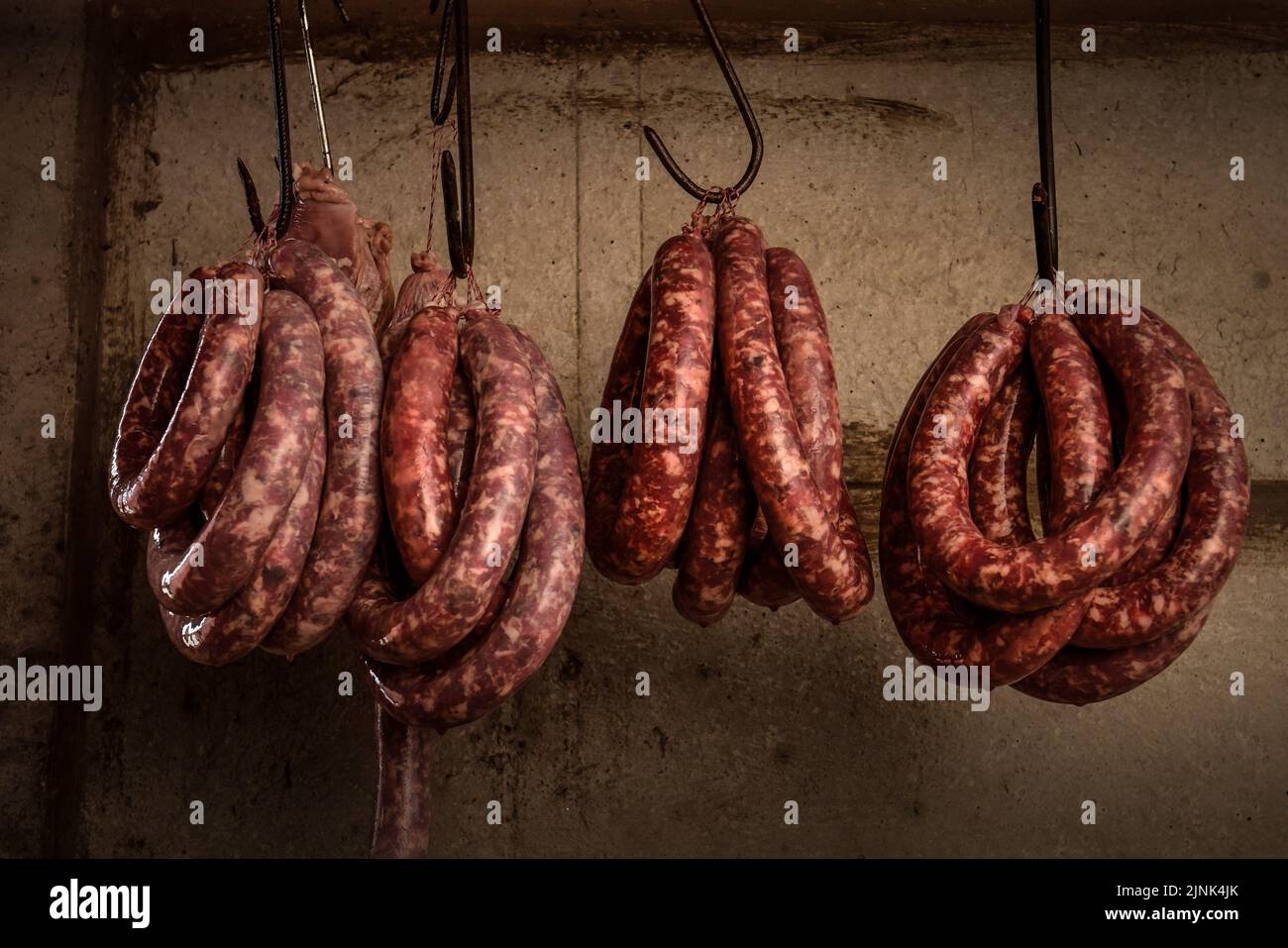 Homemade sausages, traditional PIG BUTCHER , La Pampa Province
