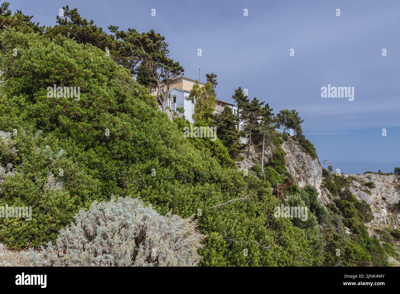 Monastery in Palaiokastritsa famous resort town on Greek Island of Corfu Stock Photo