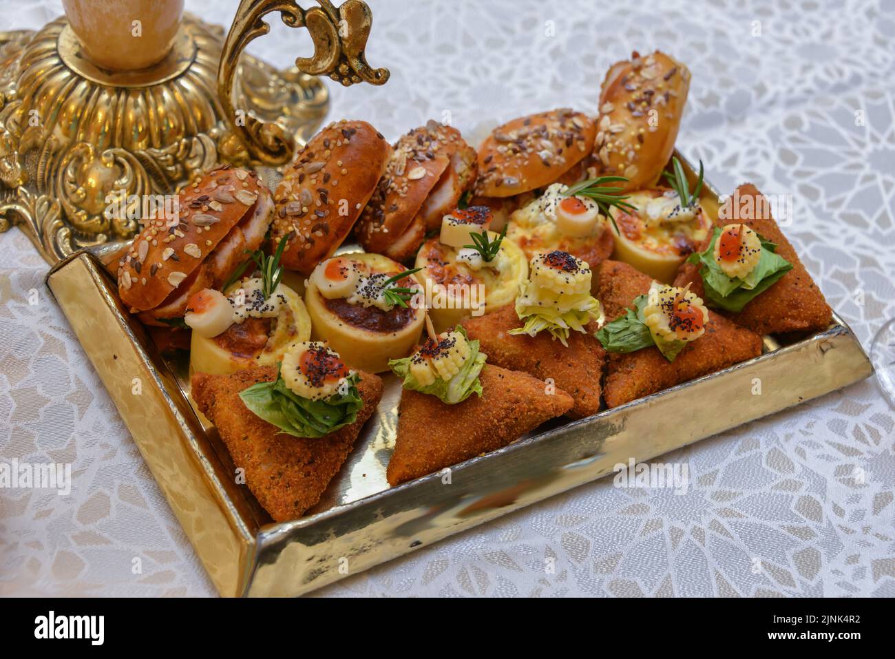 Moroccan salty and sweet appetizers are served at weddings and