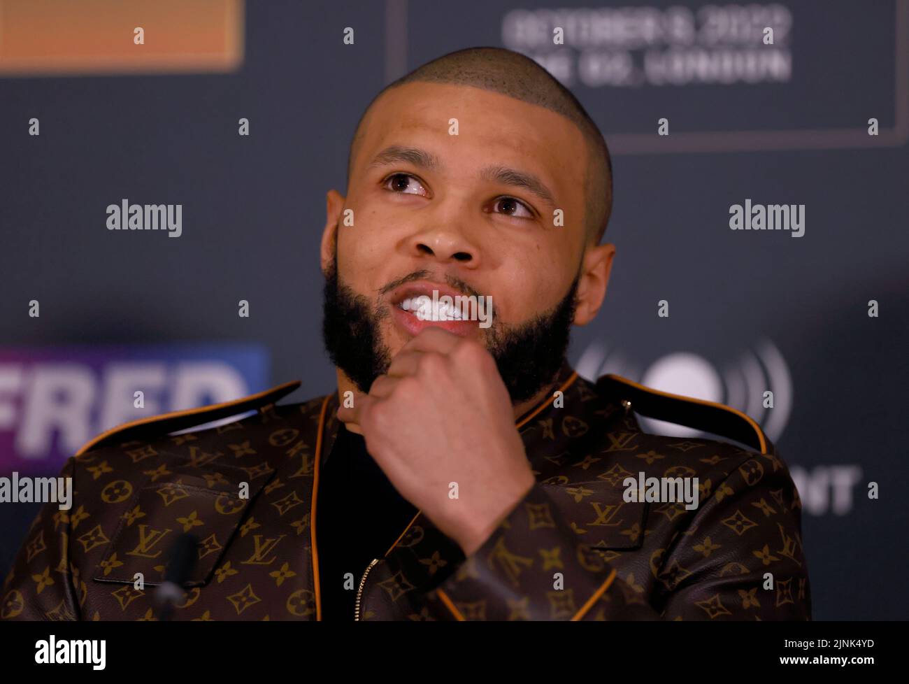 Chris Eubank Jr during the press conference at Glaziers Hall in London. Picture date: Friday August 12, 2022. Stock Photo