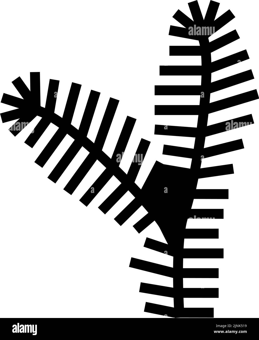 fir tree branch glyph icon vector illustration Stock Vector