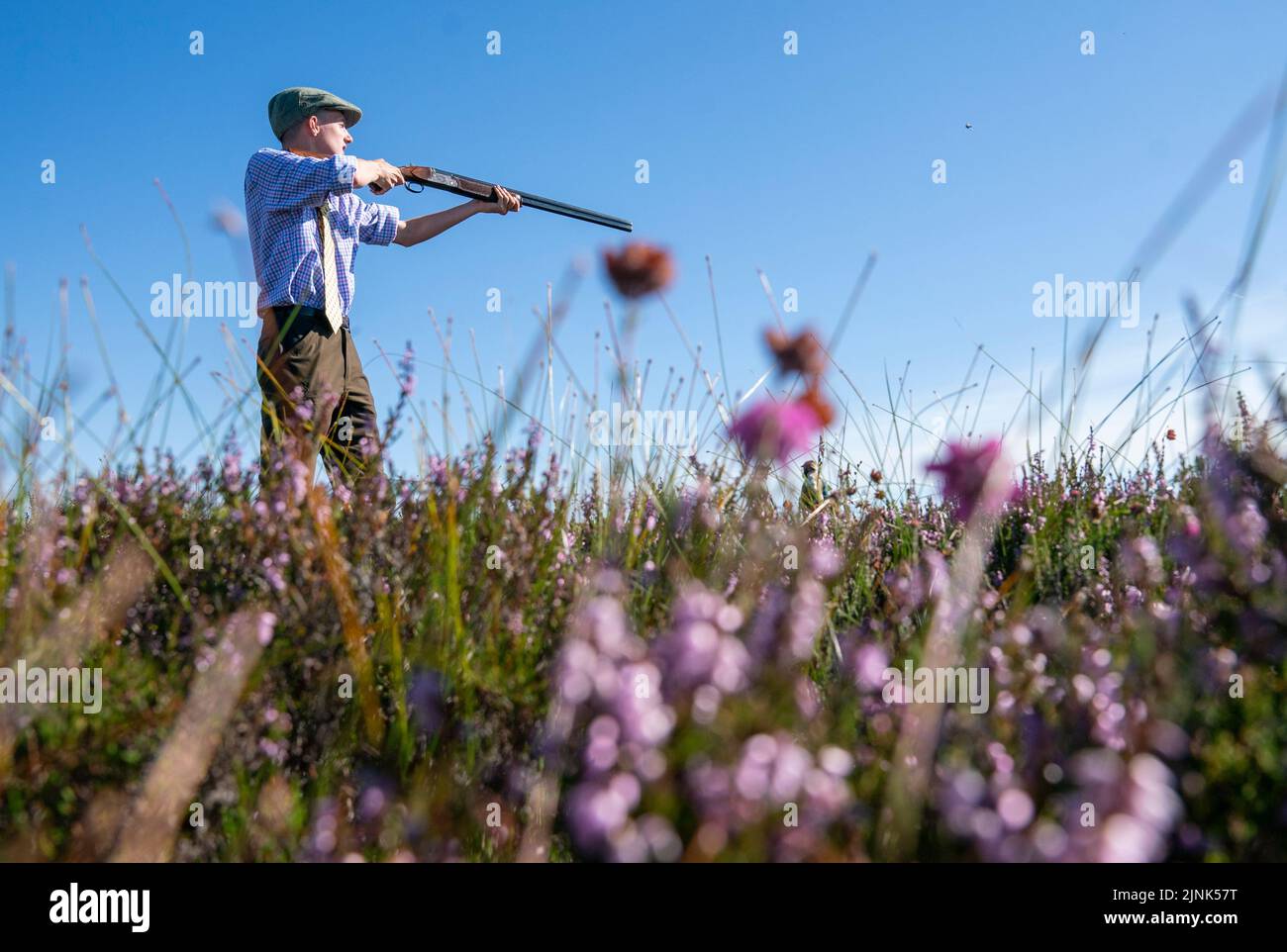 Archie Skinner, member of a shooting party on the moors in Dunkeld ...