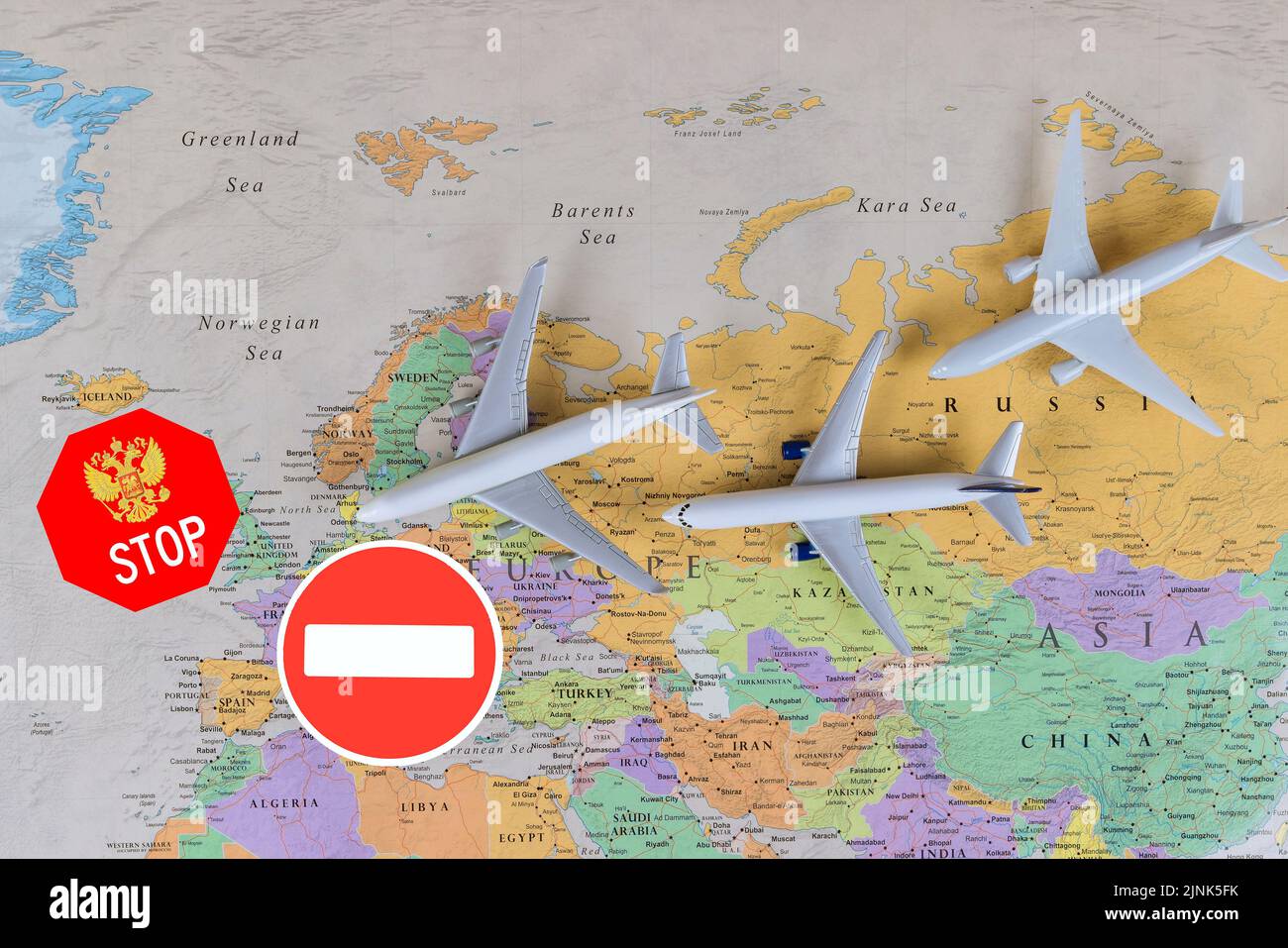 stop, russia, airspace, einreiseverbot, stops, russias, airspaces Stock Photo