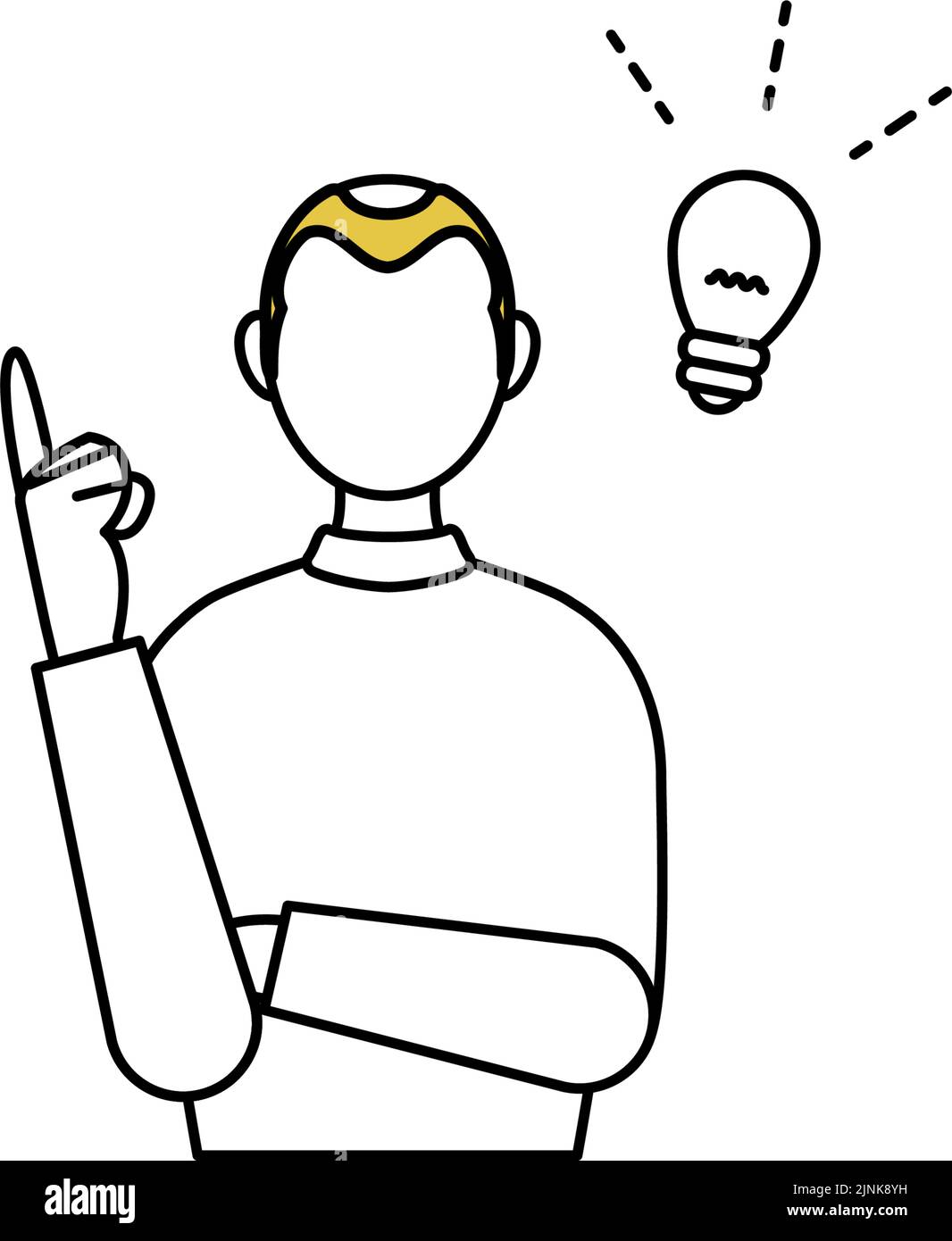 AGA man is inspiring and raising his index finger Stock Vector