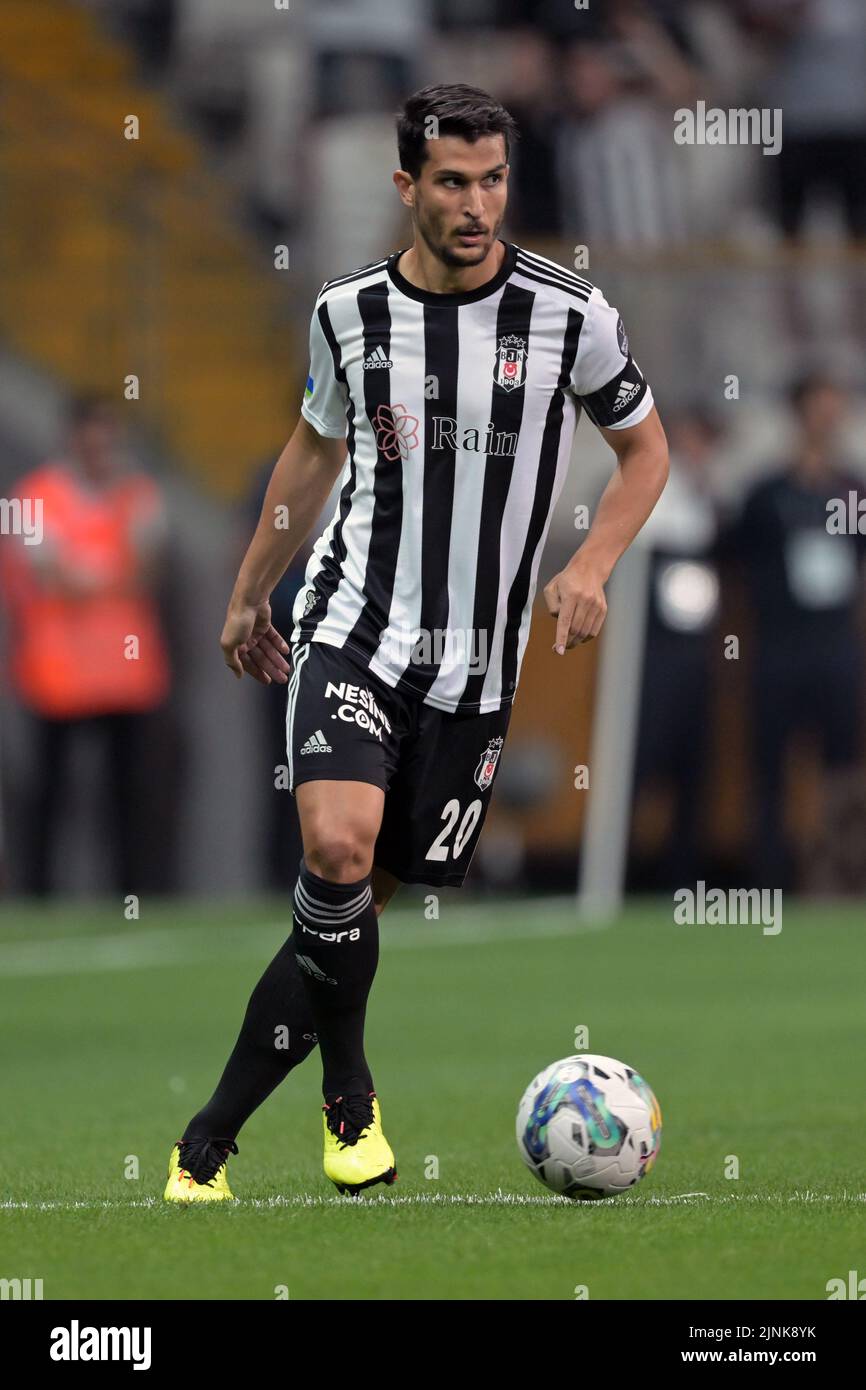 Istanbul, Turkey. 14th Jan, 2022. ISTANBUL, TURKEY - JANUARY 14: Valentin  Rosier of Besiktas JK runs with the ball during the Turkish Super Lig match  between Besiktas and Gaziantep FK at Vodafone