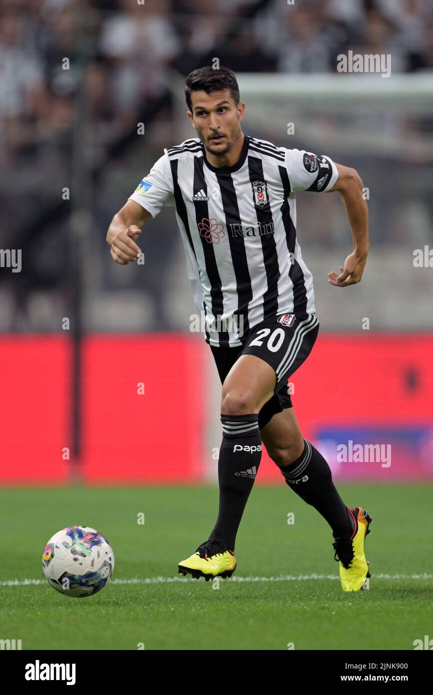 Istanbul, Turkey. 14th Jan, 2022. ISTANBUL, TURKEY - JANUARY 14: Valentin  Rosier of Besiktas JK runs with the ball during the Turkish Super Lig match  between Besiktas and Gaziantep FK at Vodafone