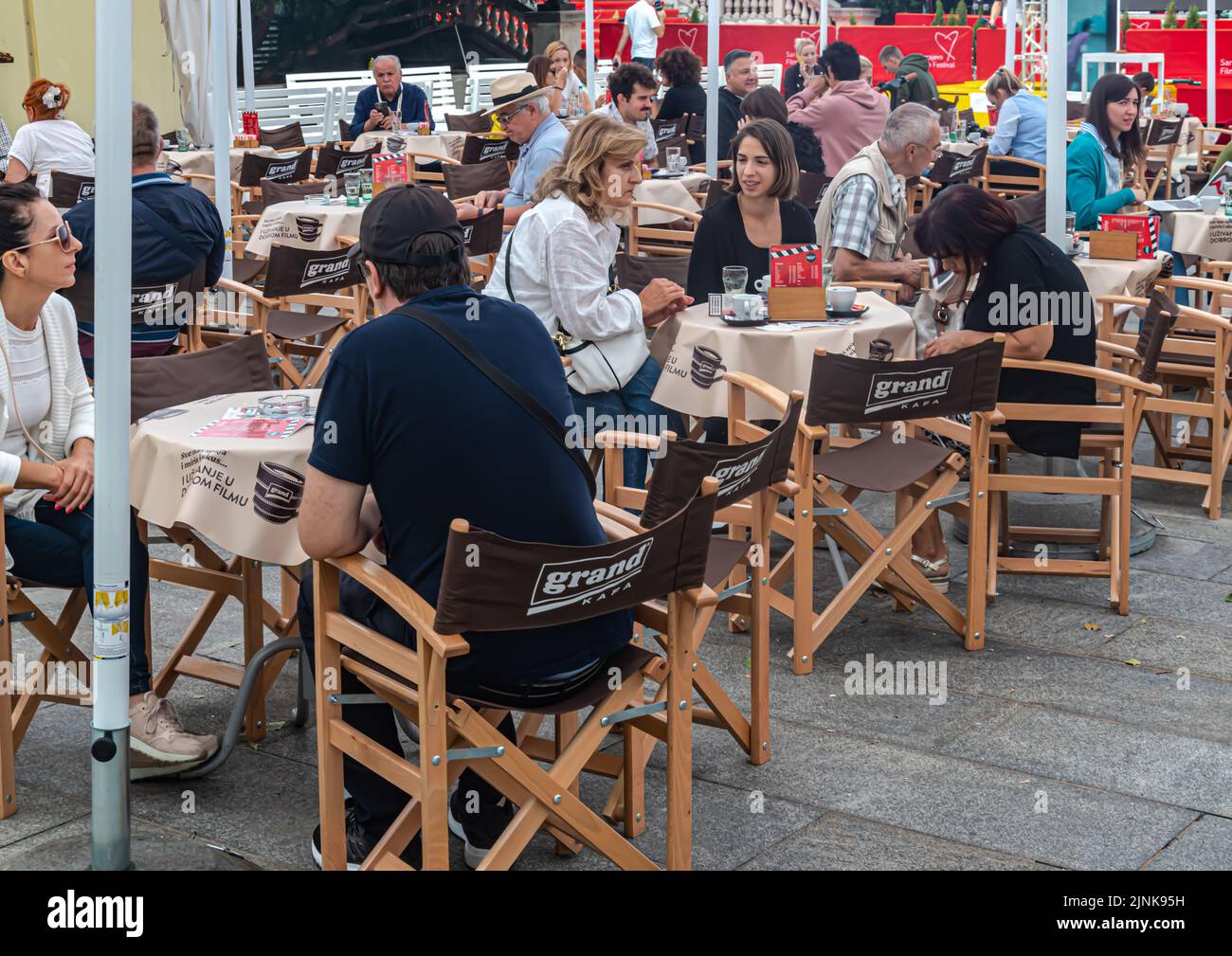 People on the Festival Square of Sarajevo Film Festival 2022 Stock Photo