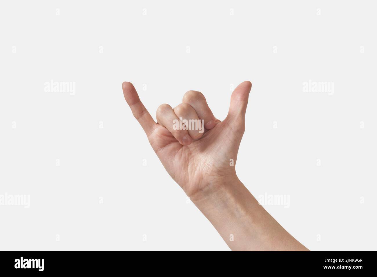 body language, gesturing, mano cornuta, nonverbale kommunikation, body languages, hand sign Stock Photo