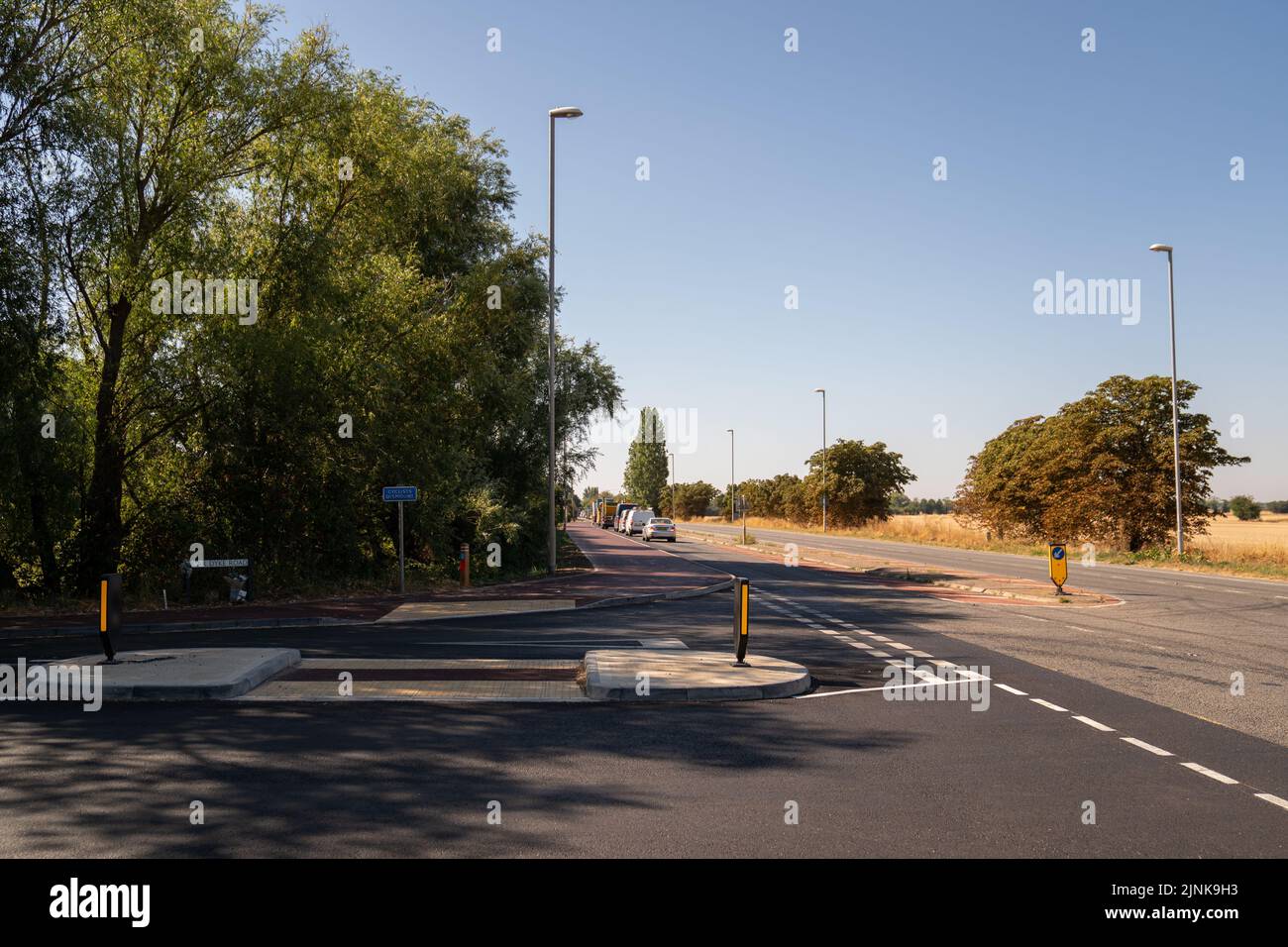 File photo dated 11/08/22 of the junction of the A10 and Car Dyke Road in Waterbeach, Cambridgeshire where five-month-old Louis Thorold died after a van collided with his pram on January 22, 2021. Shelagh Robertson, 75, who was charged with causing his death by careless driving has been found not guilty by reason of insanity at Cambridge Crown Court, with jurors finding that her undiagnosed dementia had affected her. Issue date: Thursday August 11, 2022. Stock Photo