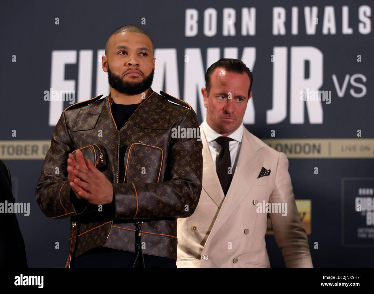 Chris Eubank Jr and promoter Kalle Sauerland during the press conference at Glaziers Hall in London. Picture date: Friday August 12, 2022. Stock Photo