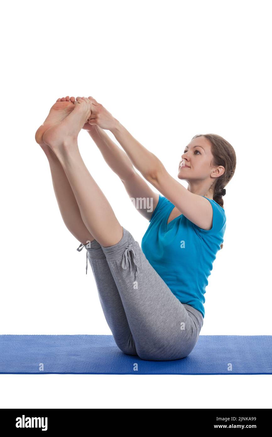 yoga, stretch, asana, ubhaya padangusthasana, yogas, stretchs Stock