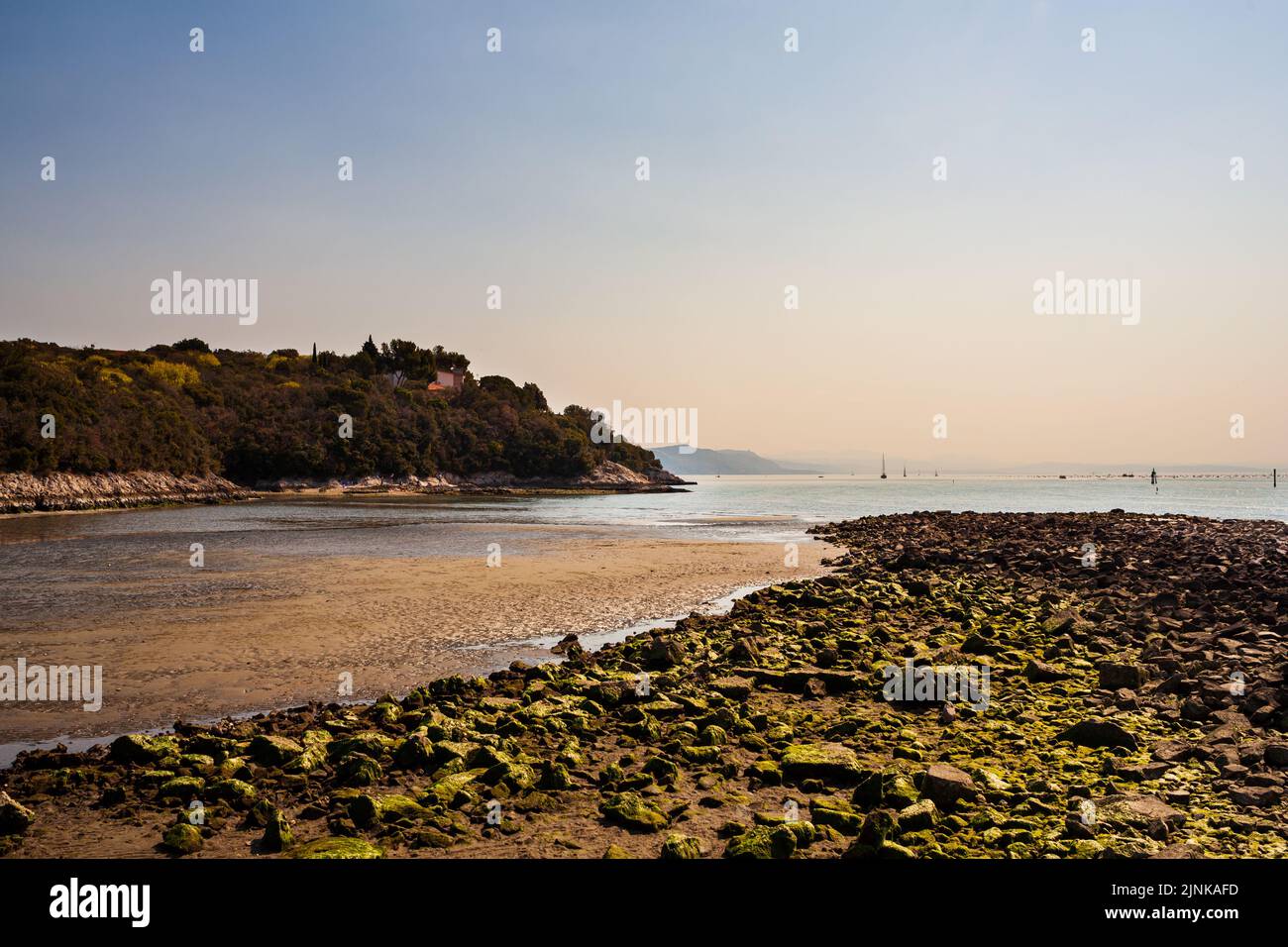 View of the mouth of the Timavo river, Italy Stock Photo