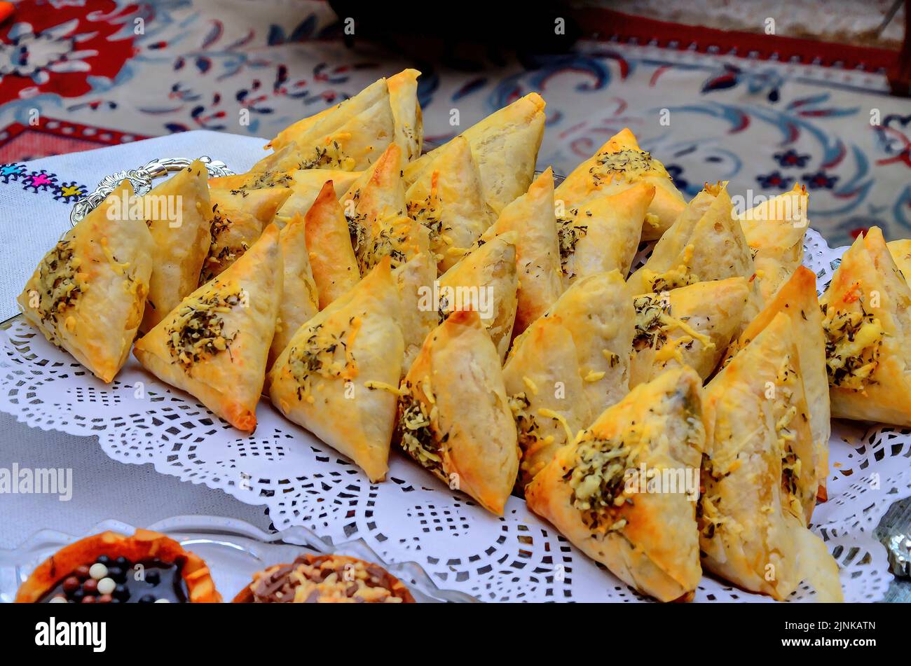 Moroccan salty and sweet appetizers are served at weddings and