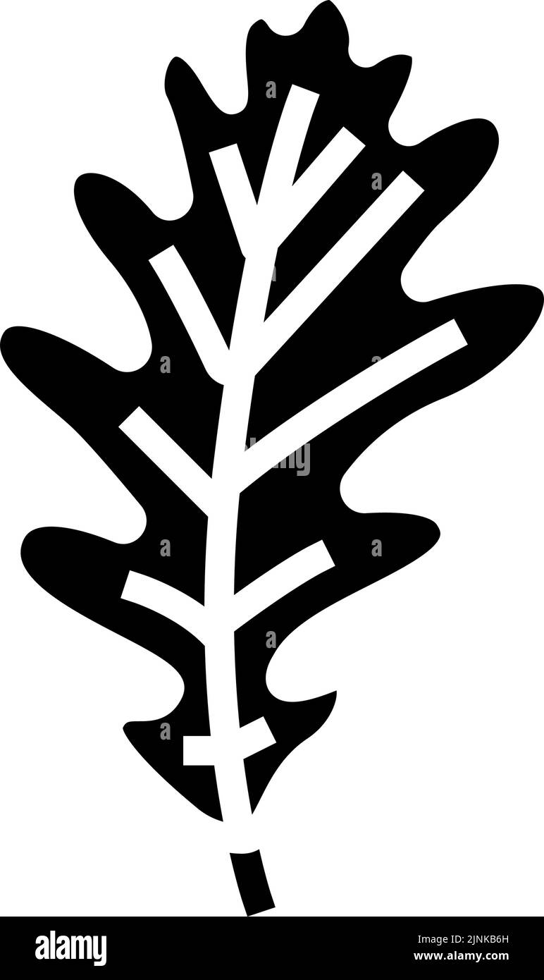 oak tree leaf glyph icon vector illustration Stock Vector