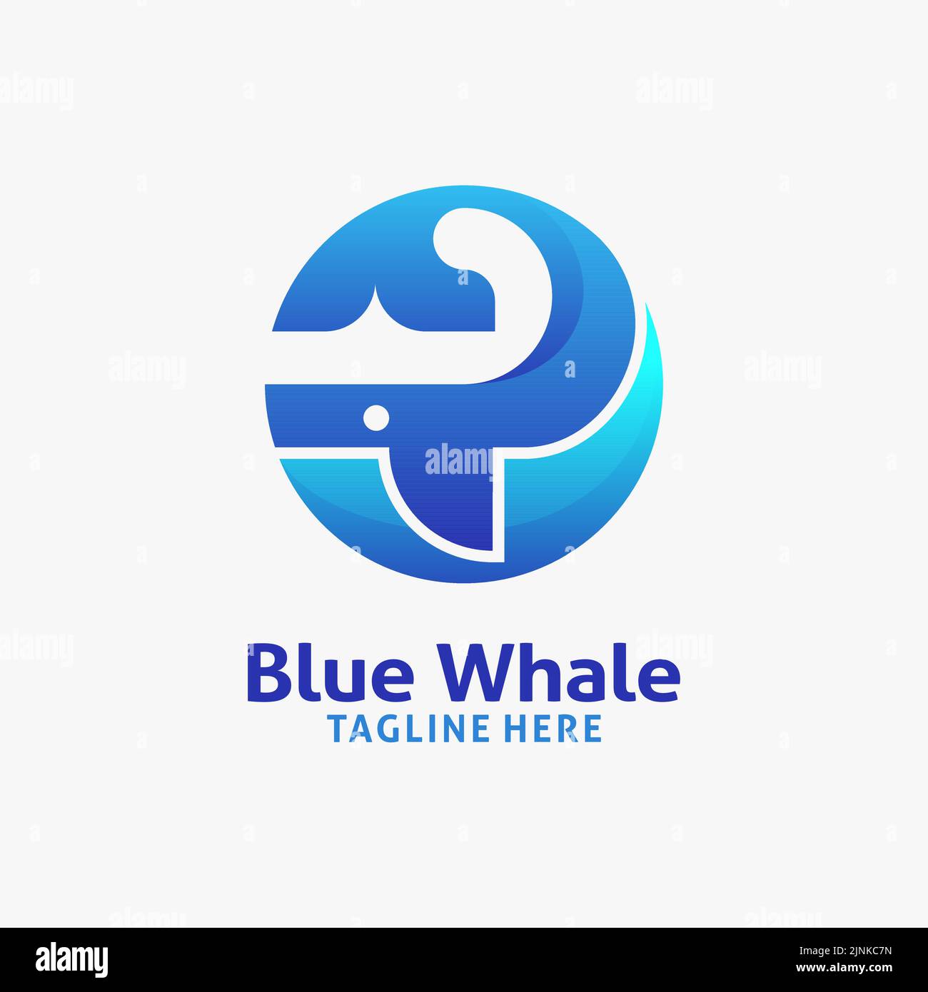 Circle whale logo design Stock Vector