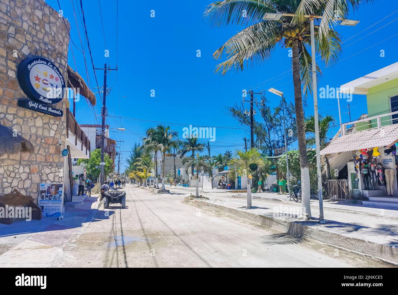 Holbox Mexico 16. May 2022 Colorful village on beautiful Holbox island