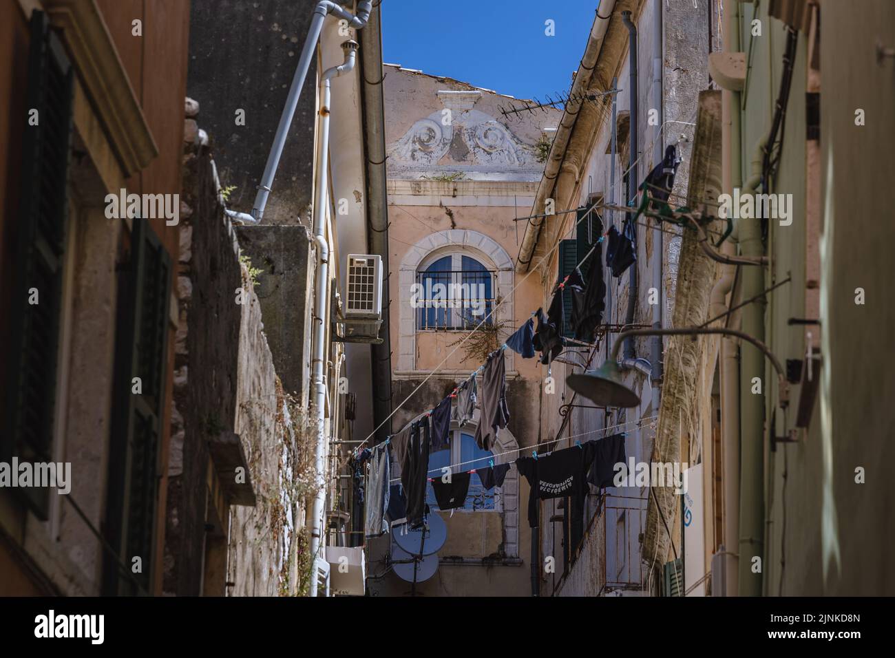Old Town in Corfu town on a Greek island of Corfu Stock Photo