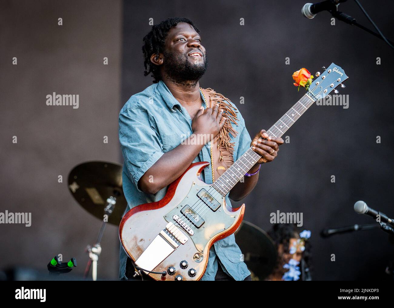 performing live on stage Stock Photo Alamy