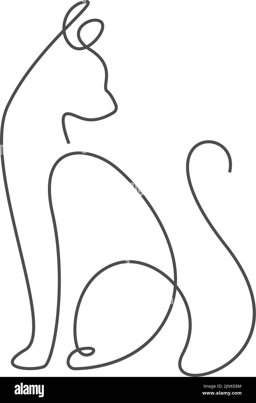 Cat line art design template illustration Stock Vector Image & Art Alamy