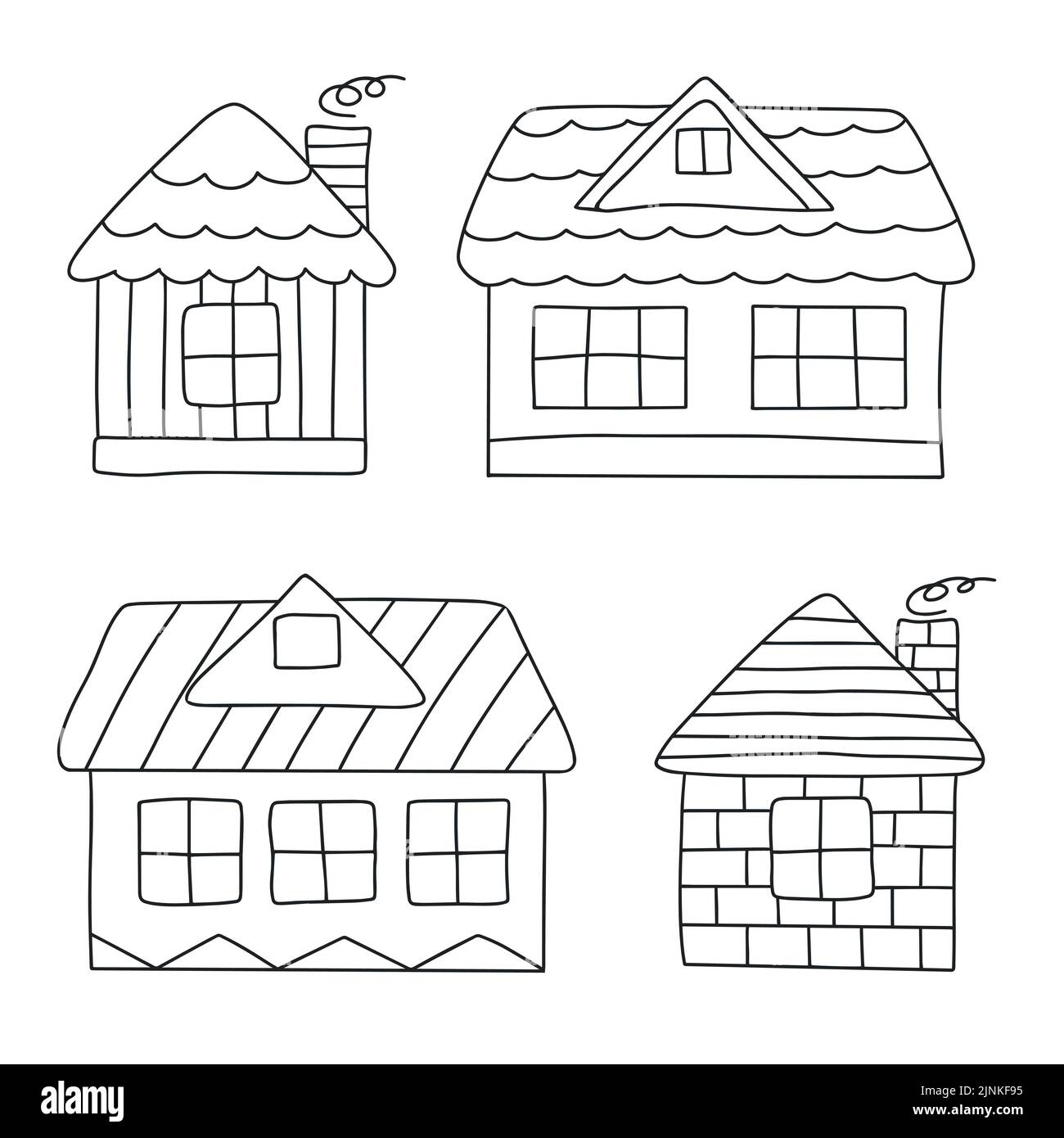 Doodle houses set vector illustration Stock Vector Image & Art - Alamy