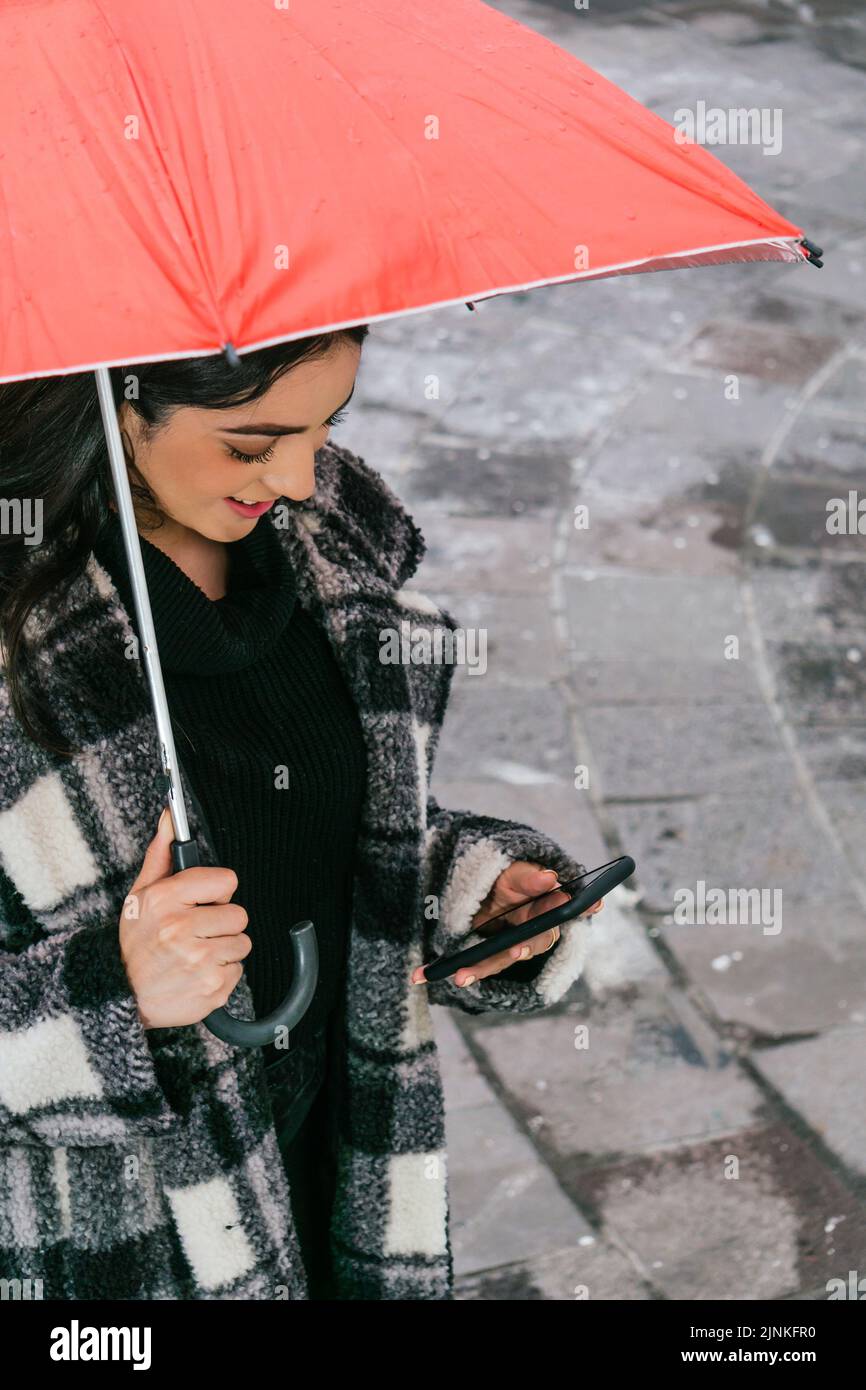 mobile communication, weather, rain, umbrella, mobile communications