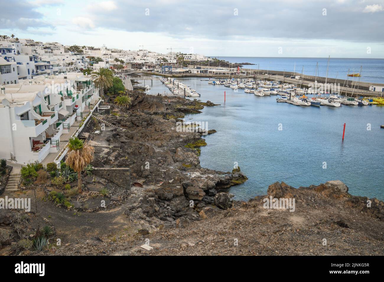 View of Playa del Carmen in Lanzarote Stock Photo