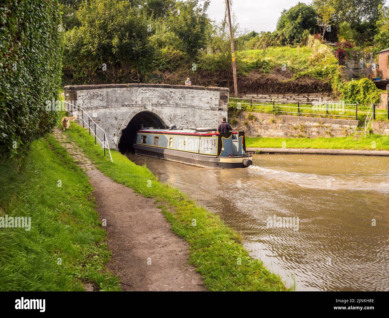 Northwich, Cheshire, UK. September 11th 2020. Canal long boat of the