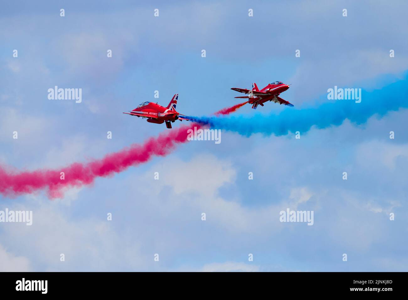 RAF Red Arrows Display team Crossover Stock Photo