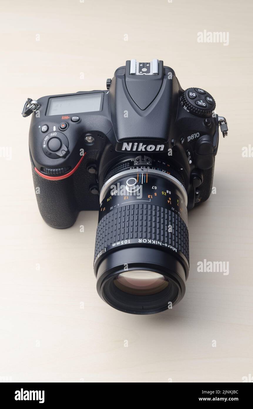 Nikon D810 DSLR professional digital single lens reflex camera with