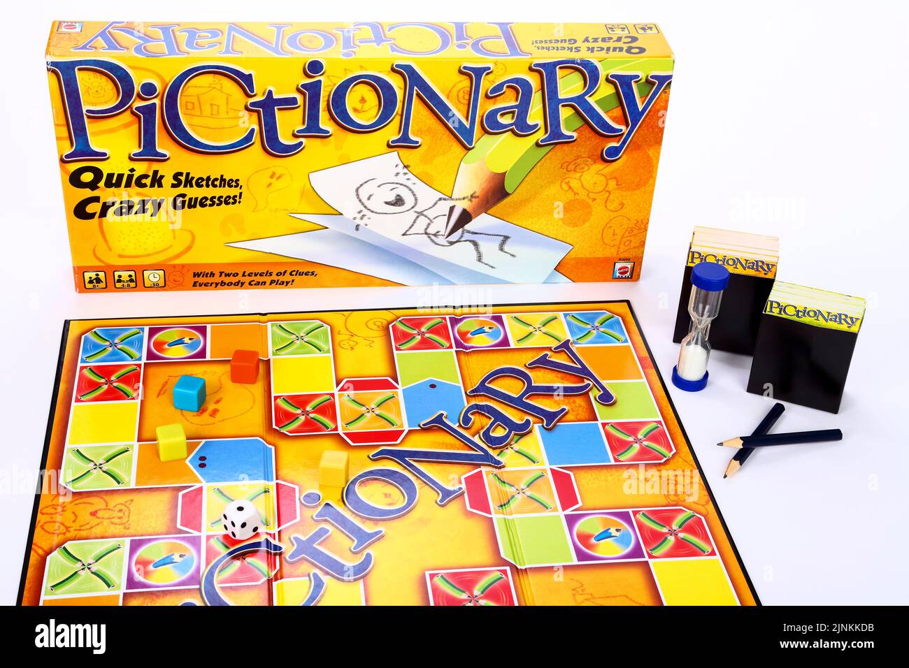 Pictionary board game isolated on a white background Stock Photo Alamy