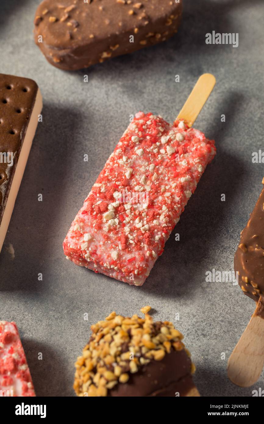 Frozen Assorted Ice Cream Bars for the Summer Stock Photo