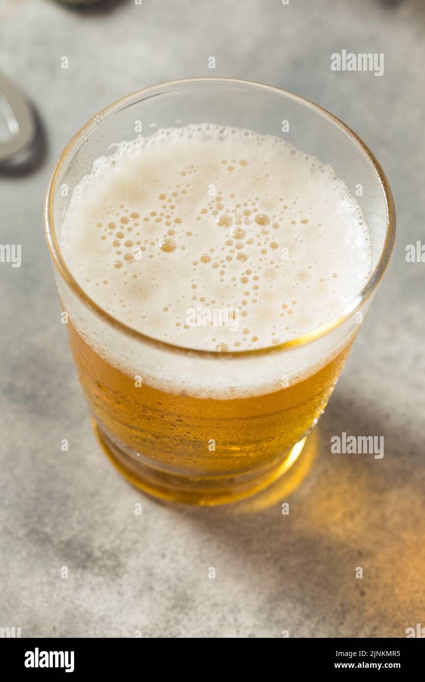 Cold Boozy Refreshing Beer in a Short Glass Stock Photo